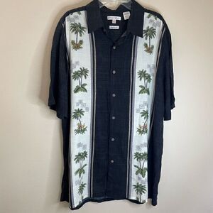 Burma Bibas|100% Rayon|Classic Fit|Palm Trees|Button up|Large